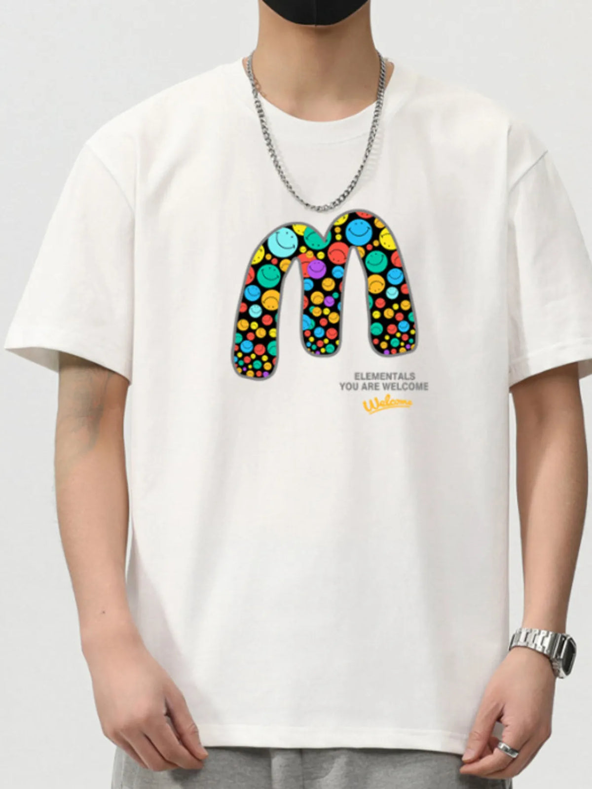 Men's Plus Size Graphic Round Neck Short Sleeve T-Shirt
