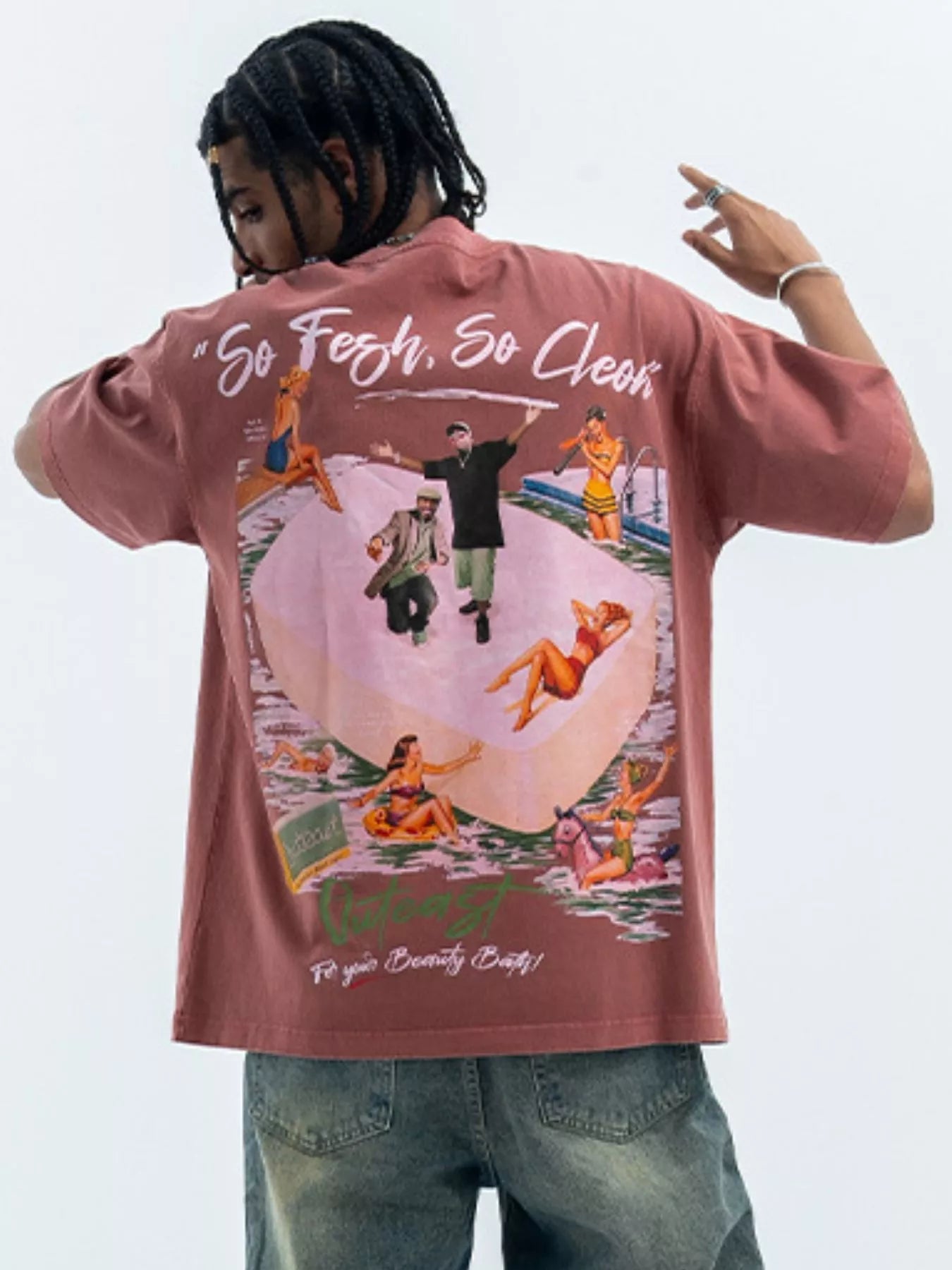 Men's Washed Graphic Oversized T-Shirt