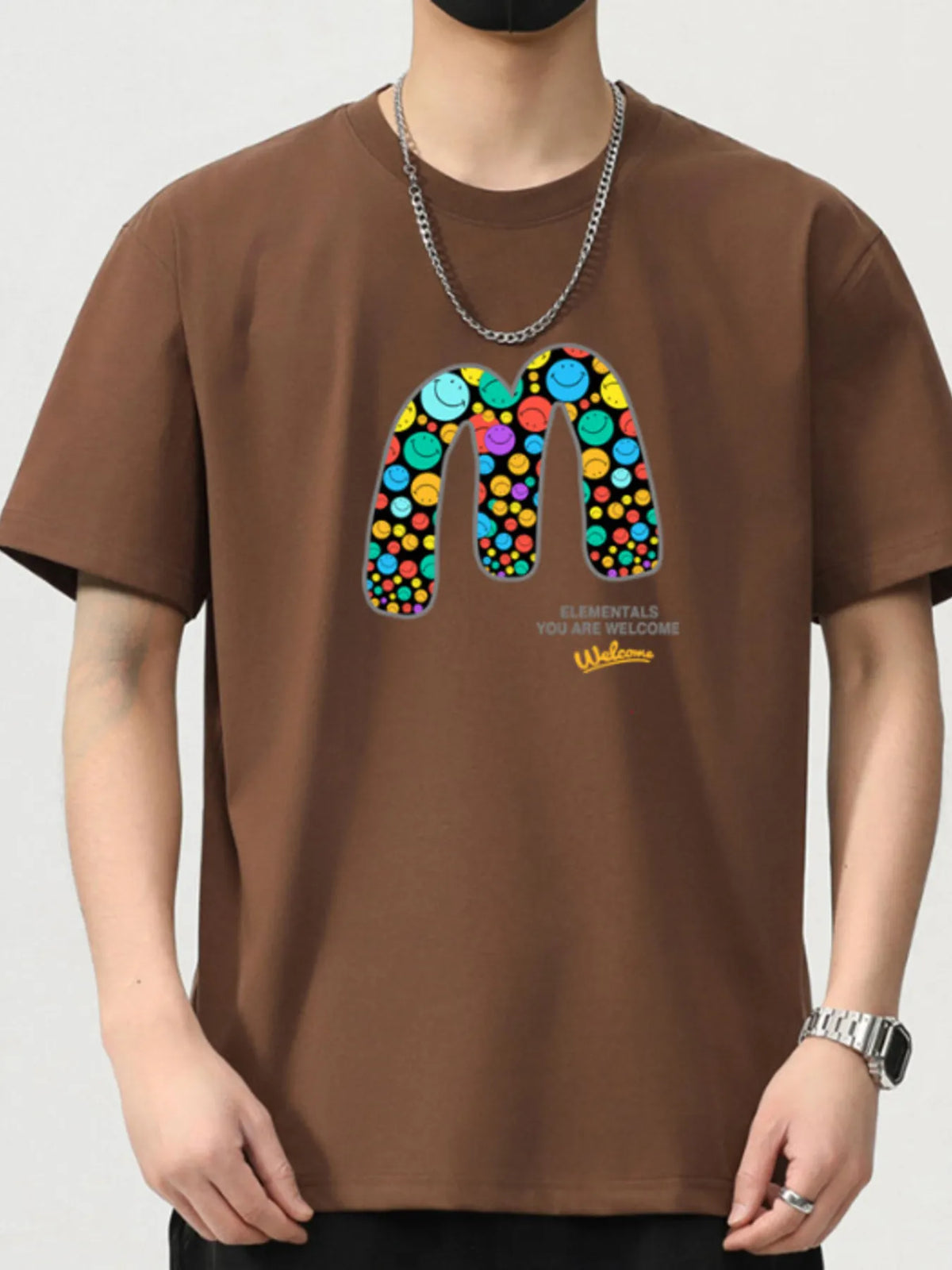 Men's Plus Size Graphic Round Neck Short Sleeve T-Shirt