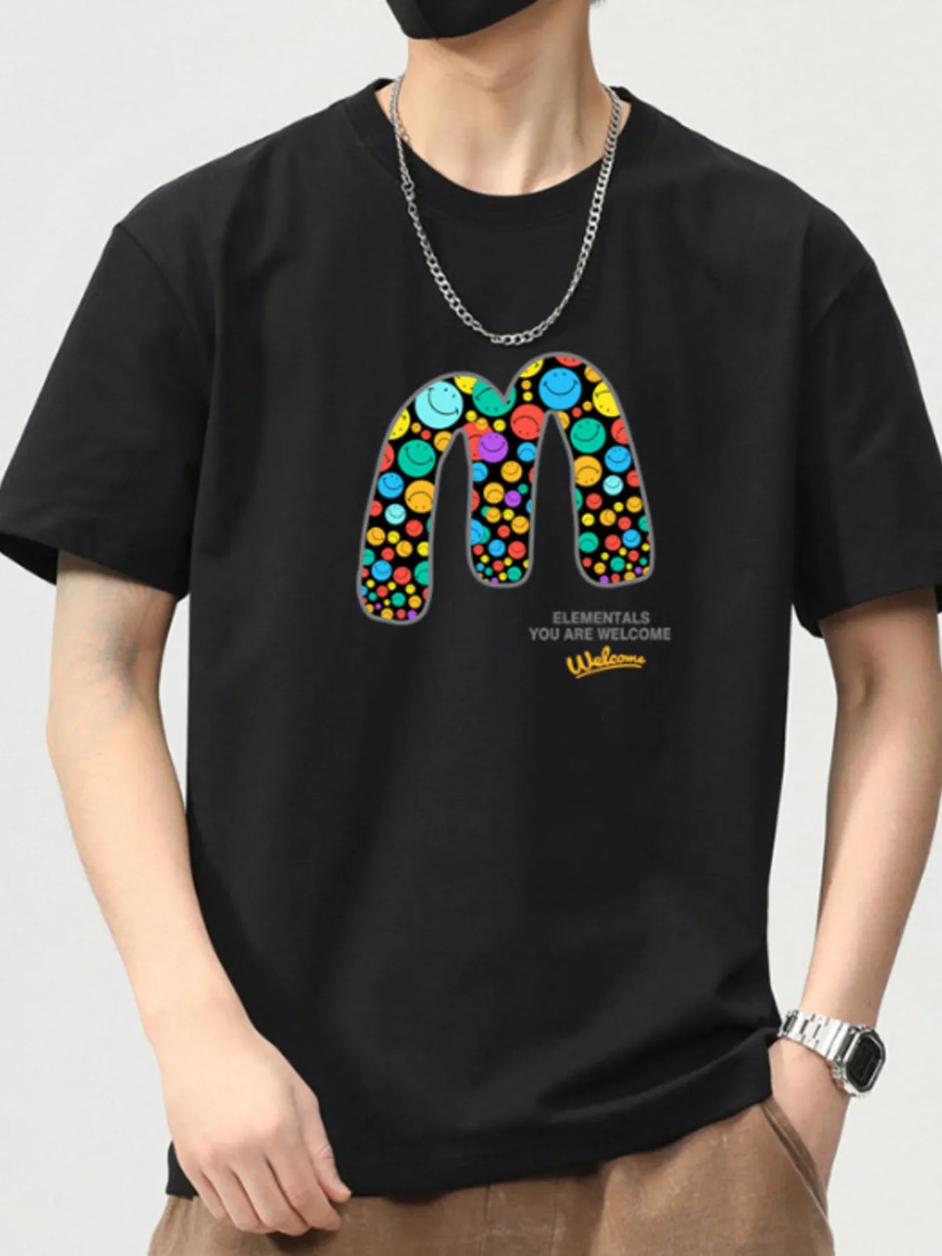 Men's Plus Size Graphic Round Neck Short Sleeve T-Shirt