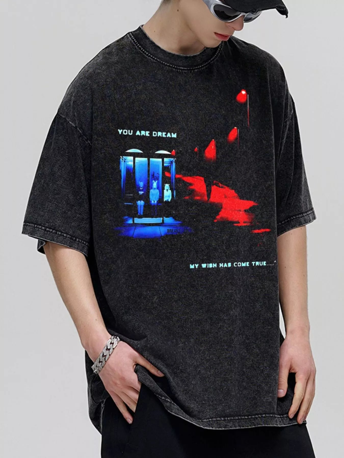 Men's Graphic Round Neck Oversized T-Shirt