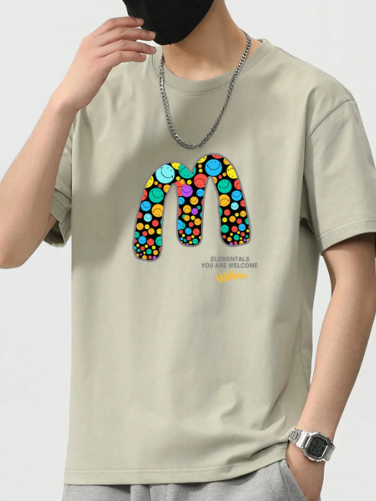 Men's Plus Size Graphic Round Neck Short Sleeve T-Shirt