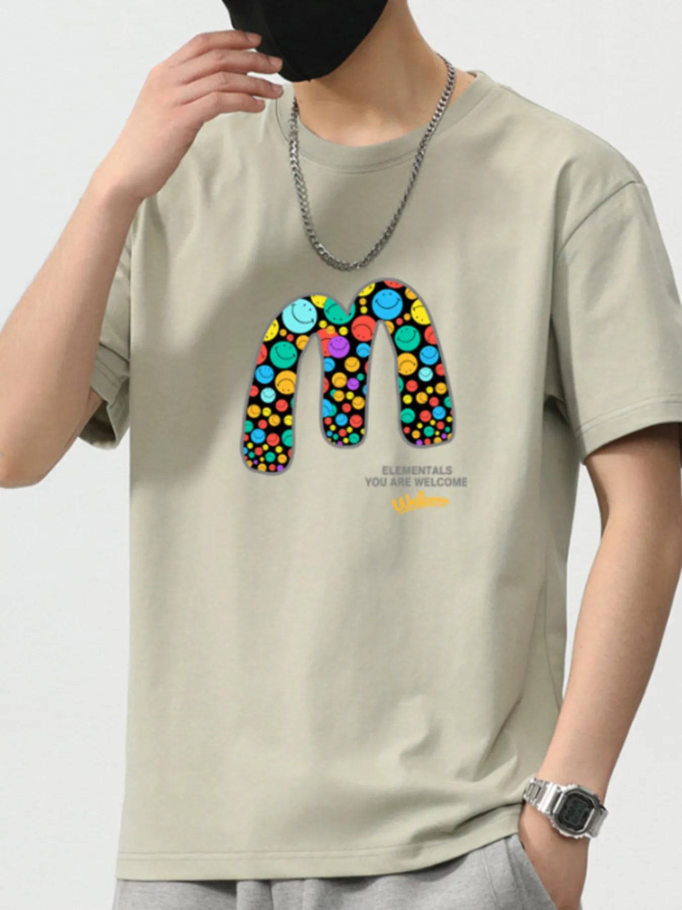 Men's Plus Size Graphic Round Neck Short Sleeve T-Shirt