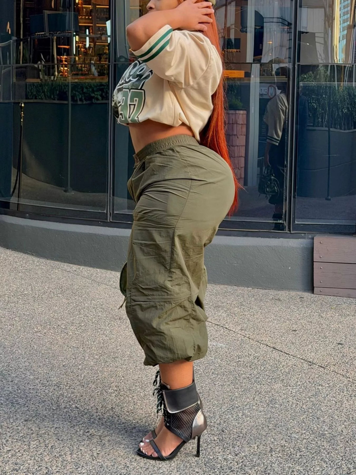 Baggy Cargo Cropped Pants