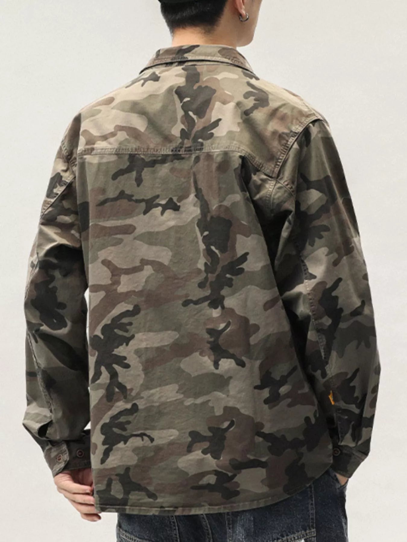Men's Plus Size Casual Camouflage Cargo Shirt