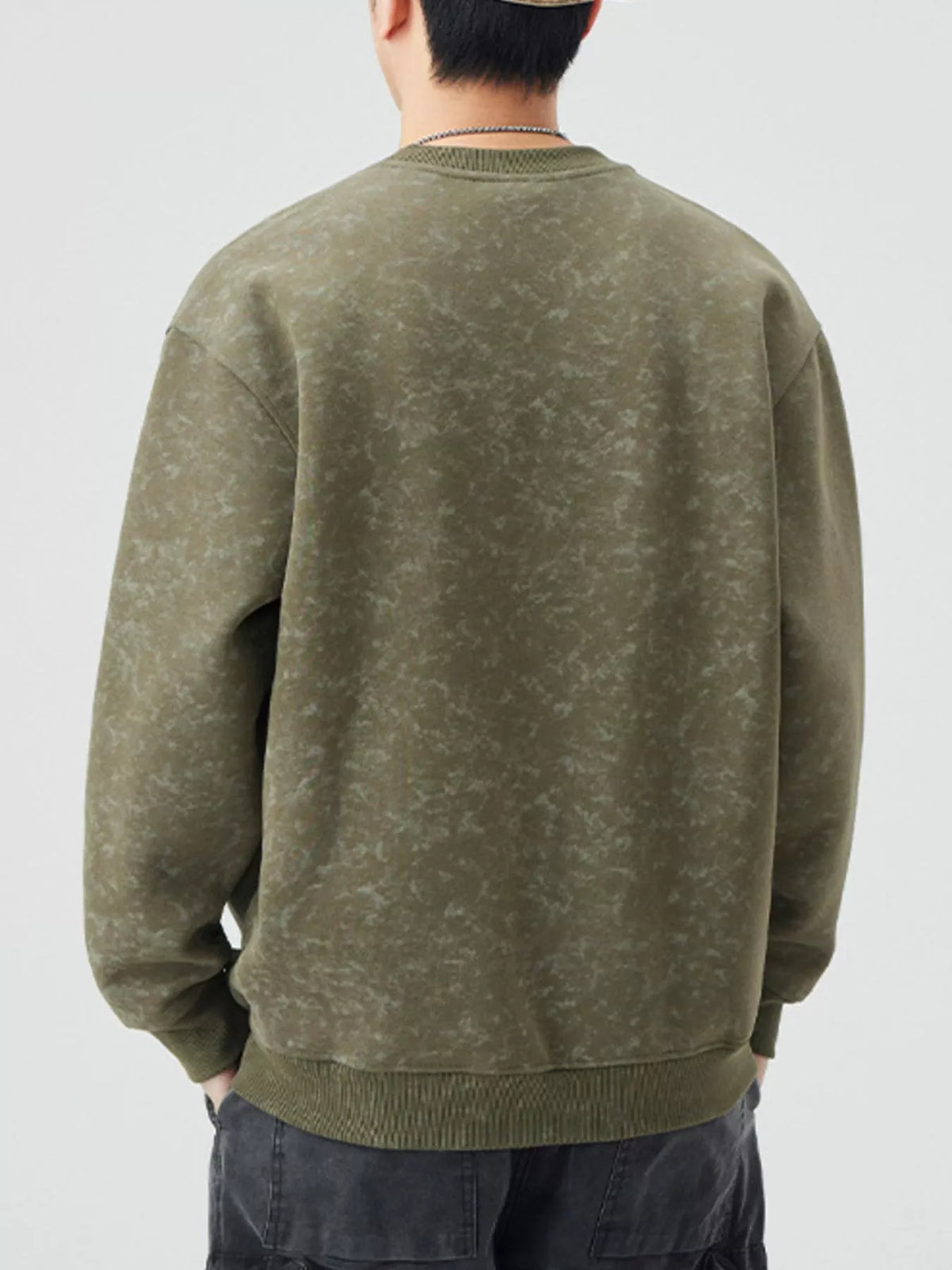 Men's Plus Size Enjoy Round Neck Long Sleeve Sweatshirt
