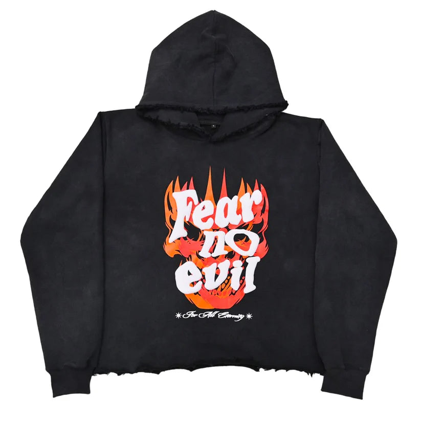Fear No Evil Cropped Hoodie