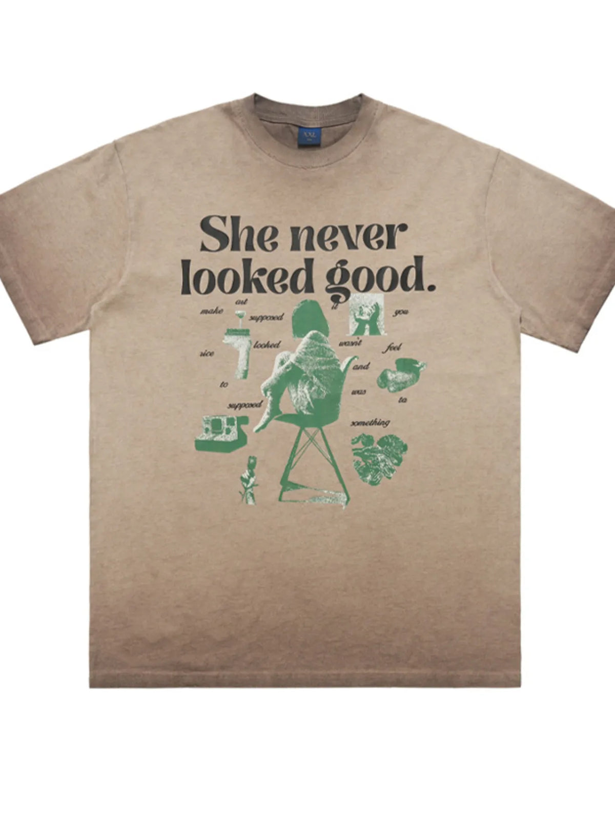 Men's Vintage Graphic Round Neck Oversized T-Shirt