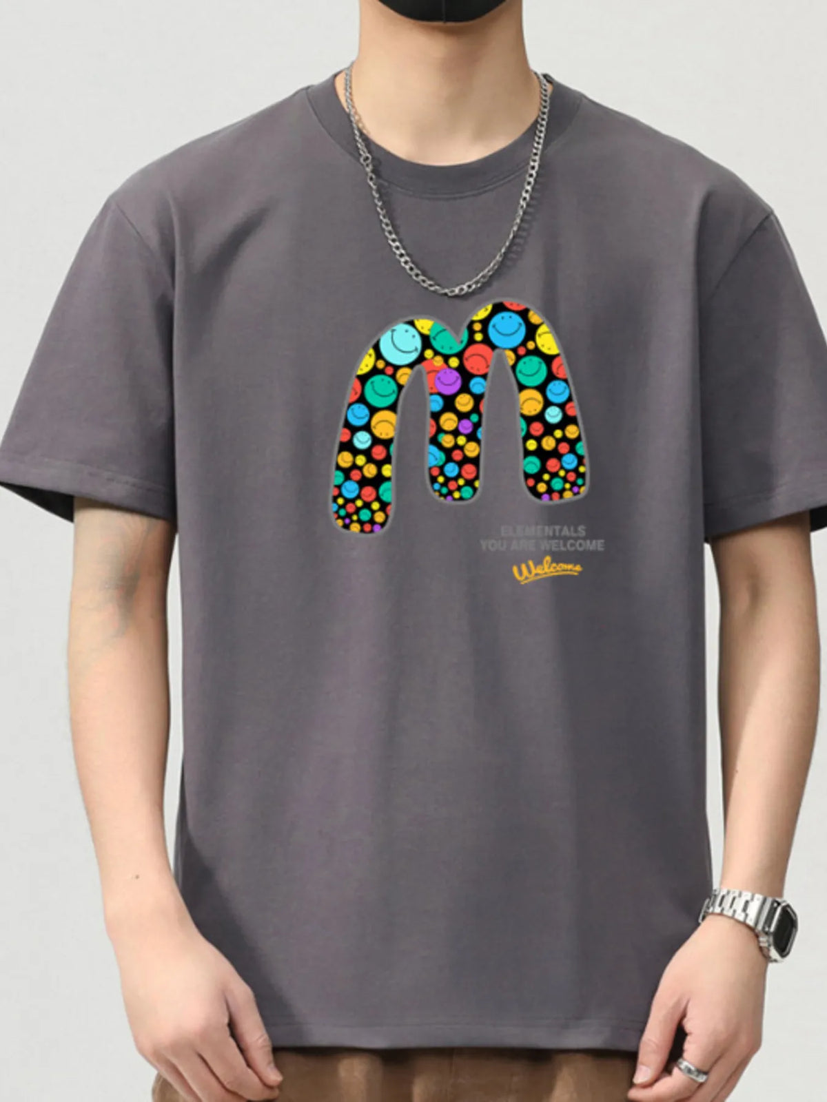 Men's Plus Size Graphic Round Neck Short Sleeve T-Shirt