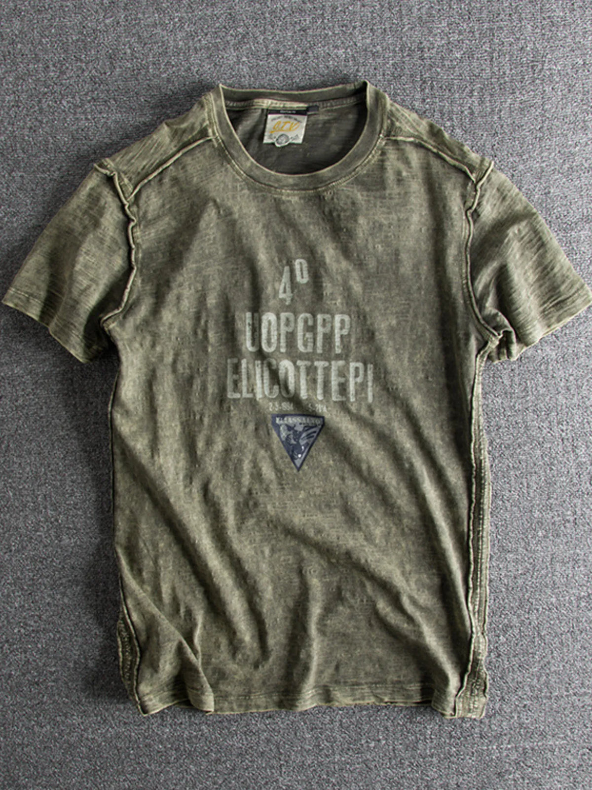 Men's Letter Round Neck Short Sleeve T-Shirt