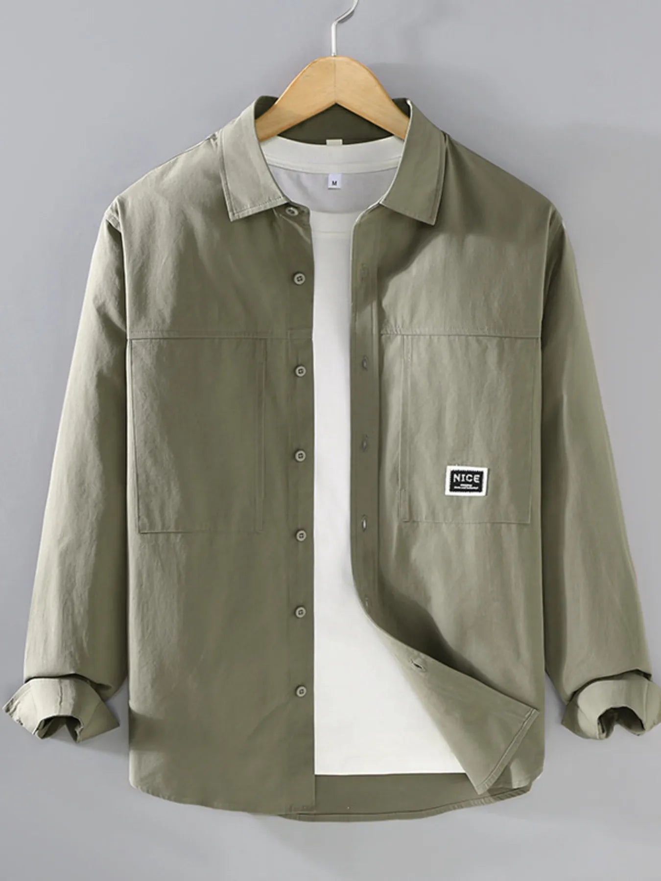 Men's Plus Size Button Up Long Sleeve Shirt