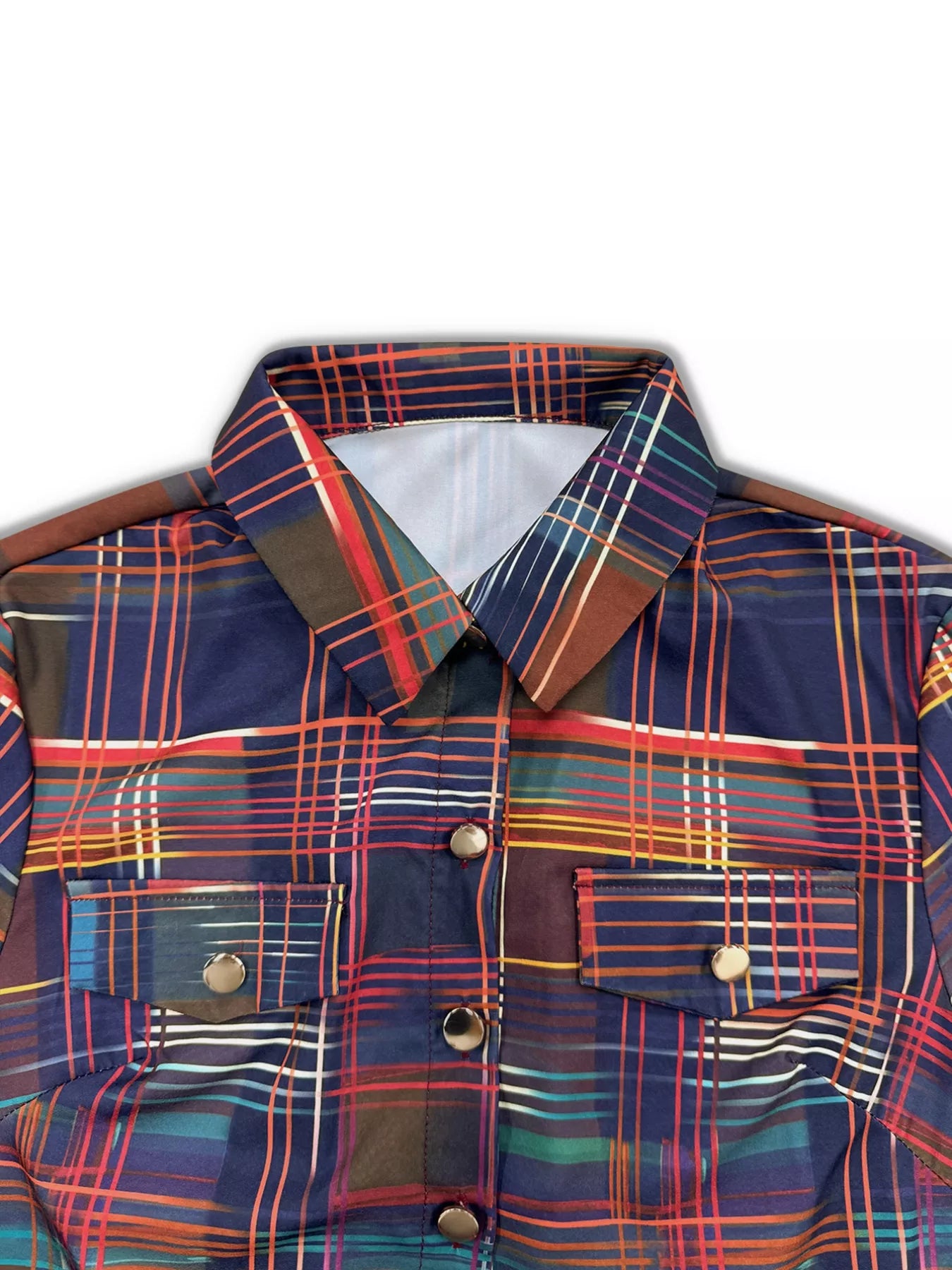 Plaid Button Front Maxi Shirt Dress