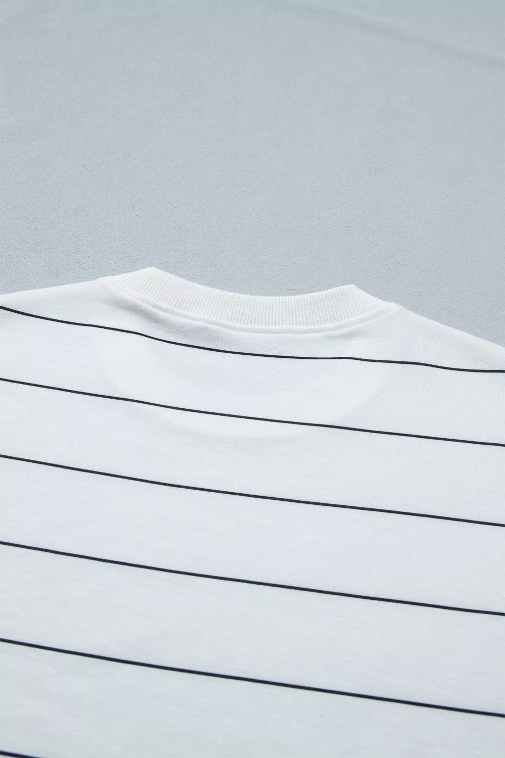Stripe Half Sleeve Tee and Drawstring Shorts Set