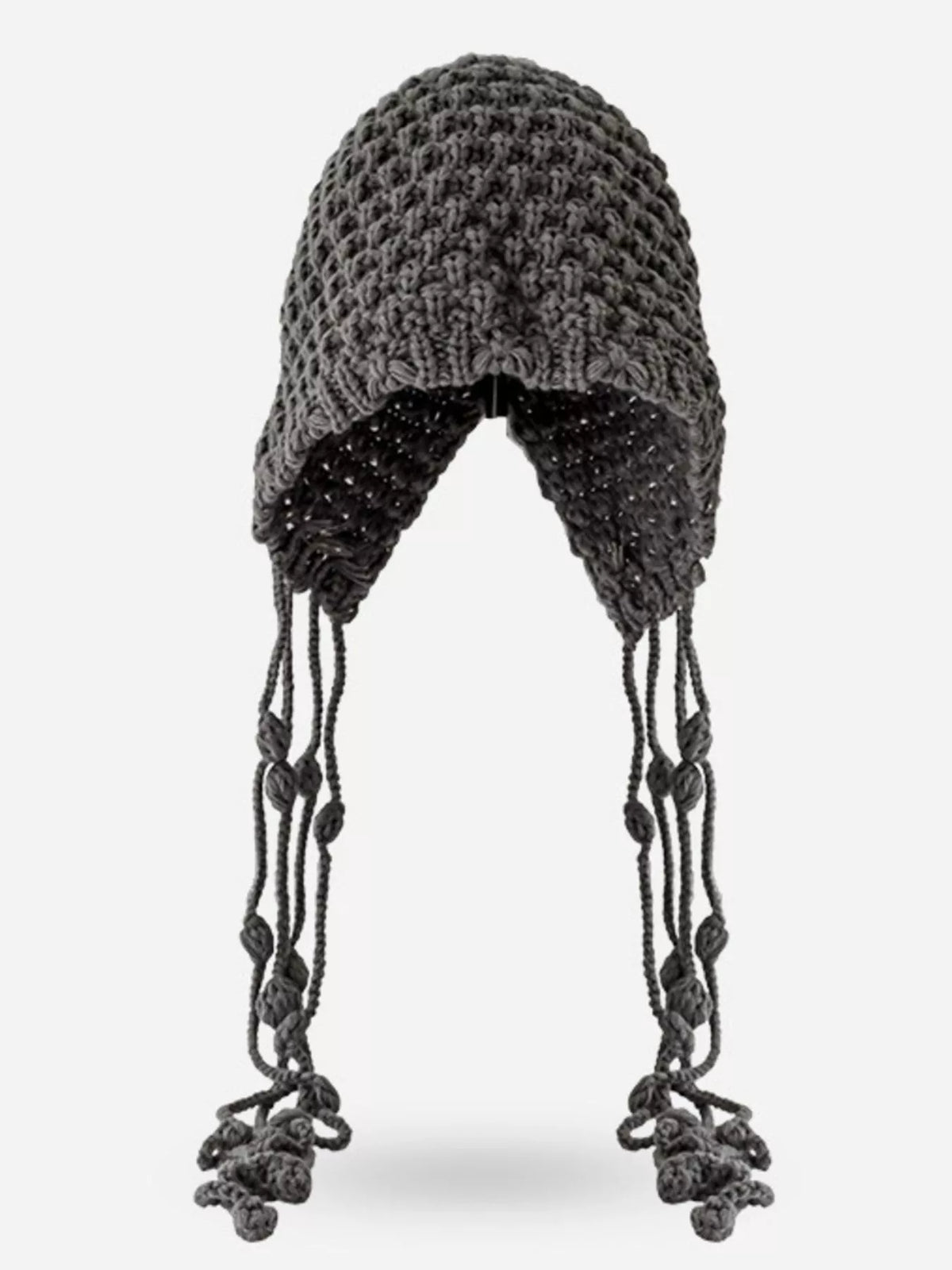 Fringe Knitted Beanie Hat