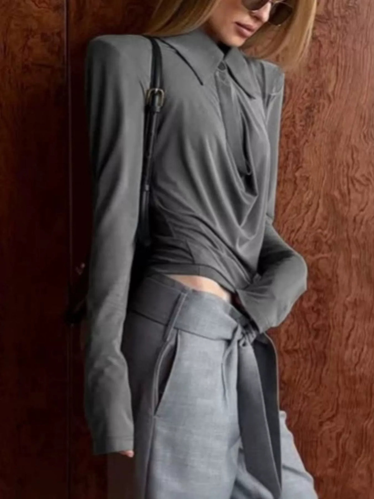 Long-Sleeve Slim-Fit T-Shirt with Cutout Detail