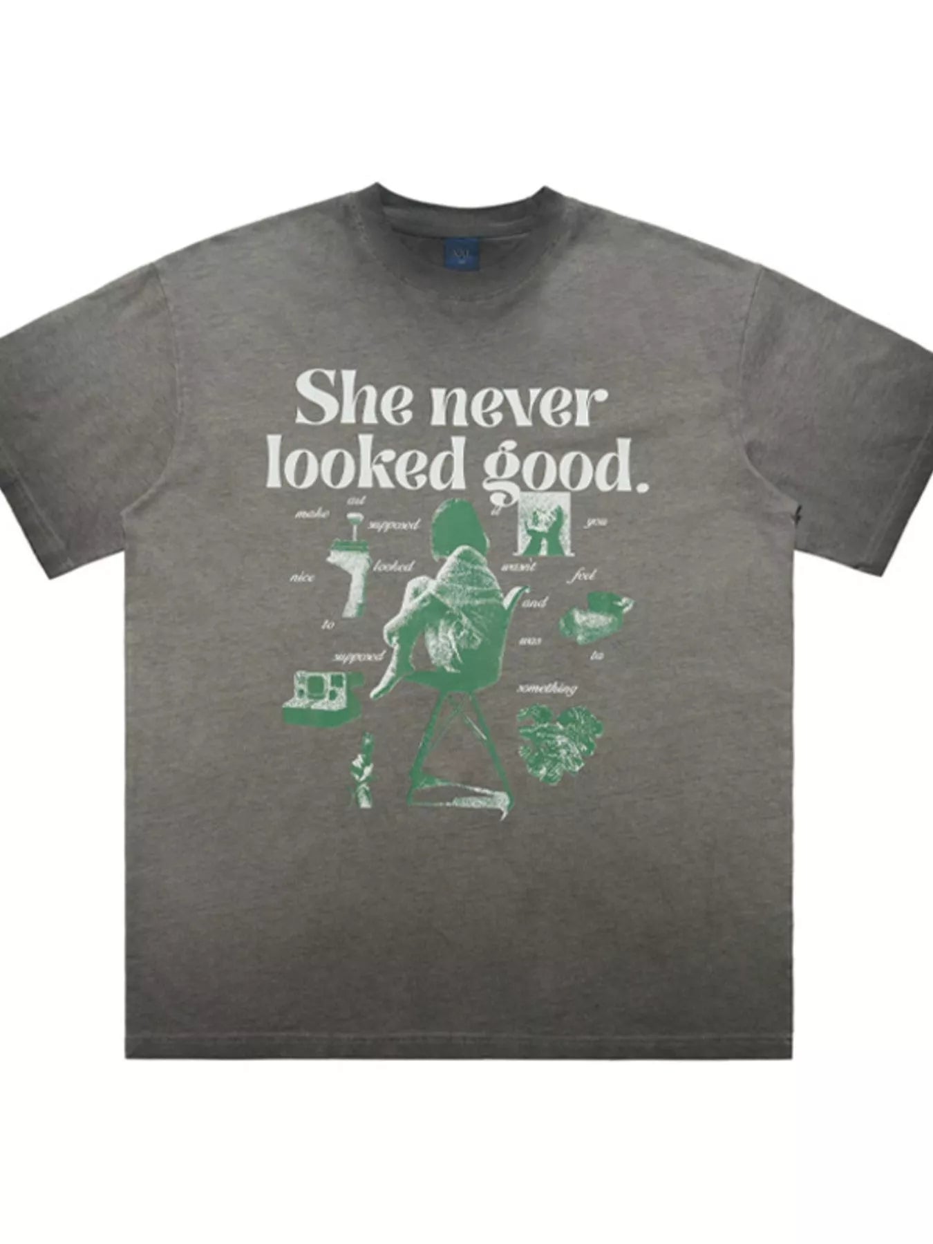 Men's Vintage Graphic Round Neck Oversized T-Shirt