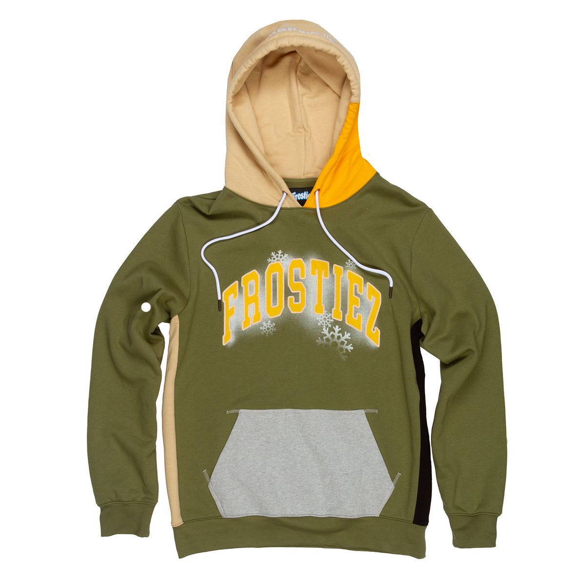 The Frostiez Panel-Block Hoodie | Olive Drab & Gold