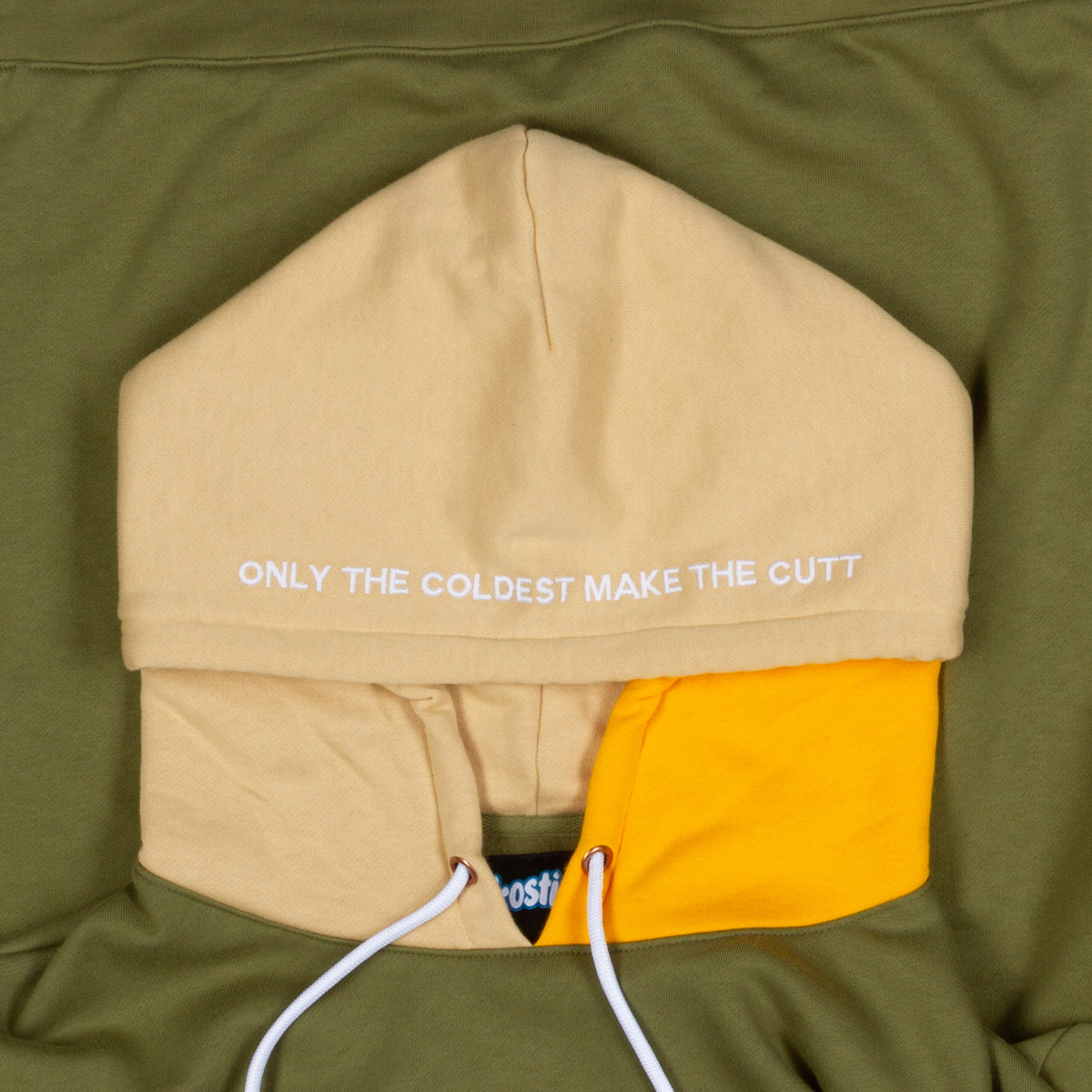 The Frostiez Panel-Block Hoodie | Olive Drab & Gold