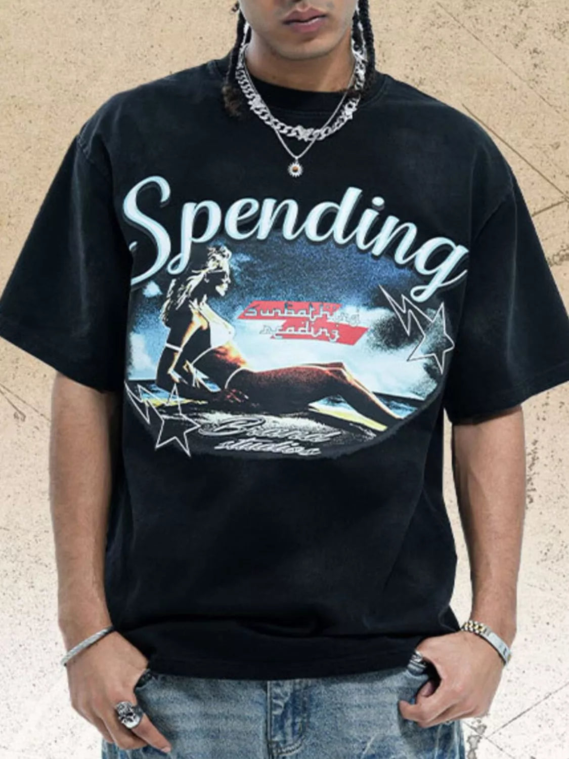 Men's Graphic Round Neck Half Sleeve T-Shirt