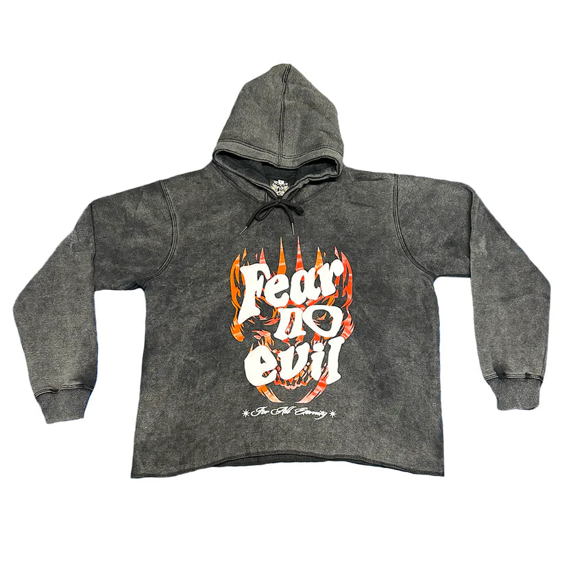Fear No Evil Cropped Hoodie