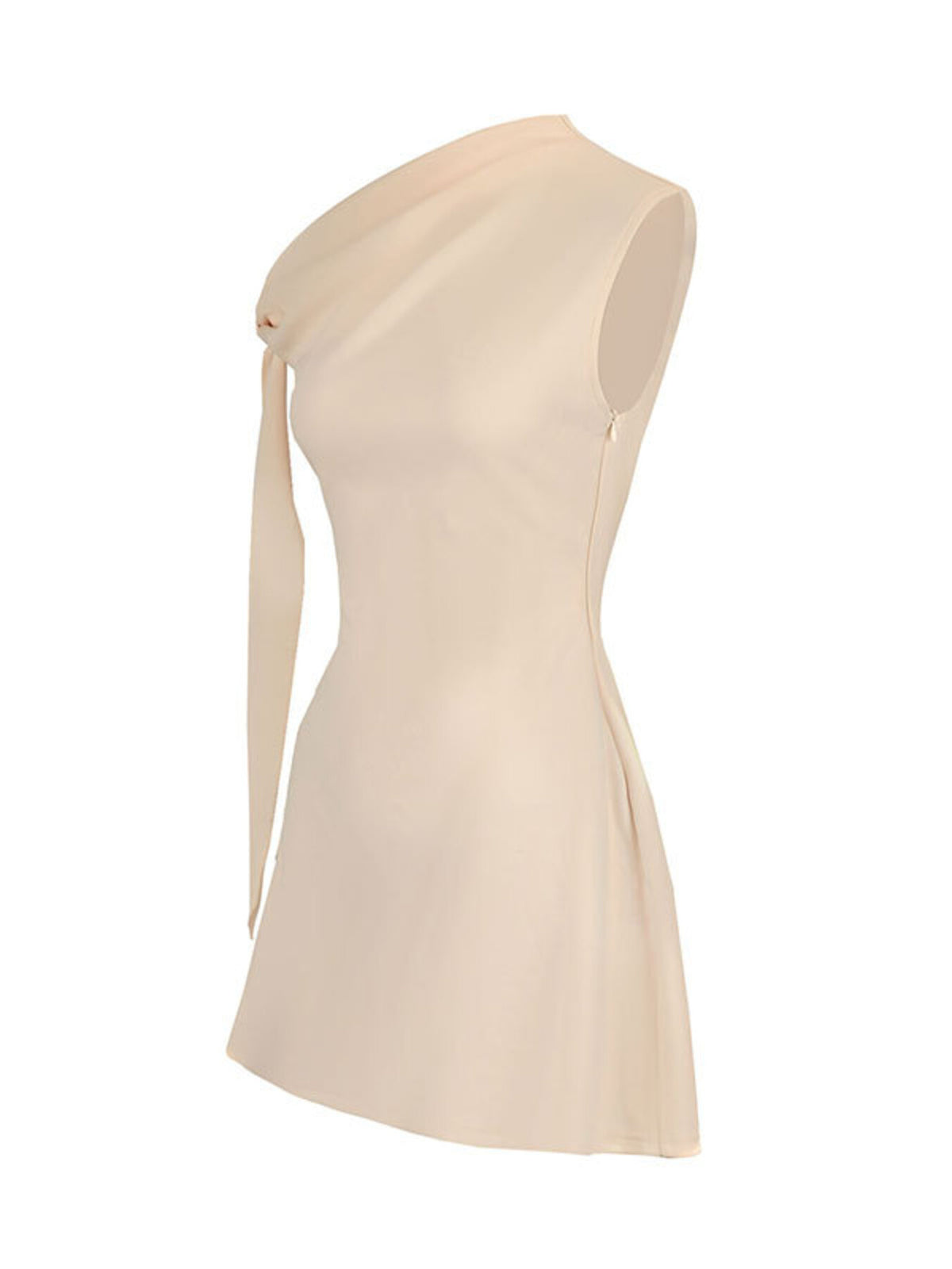 One-Shoulder Bowknot Mini Dress