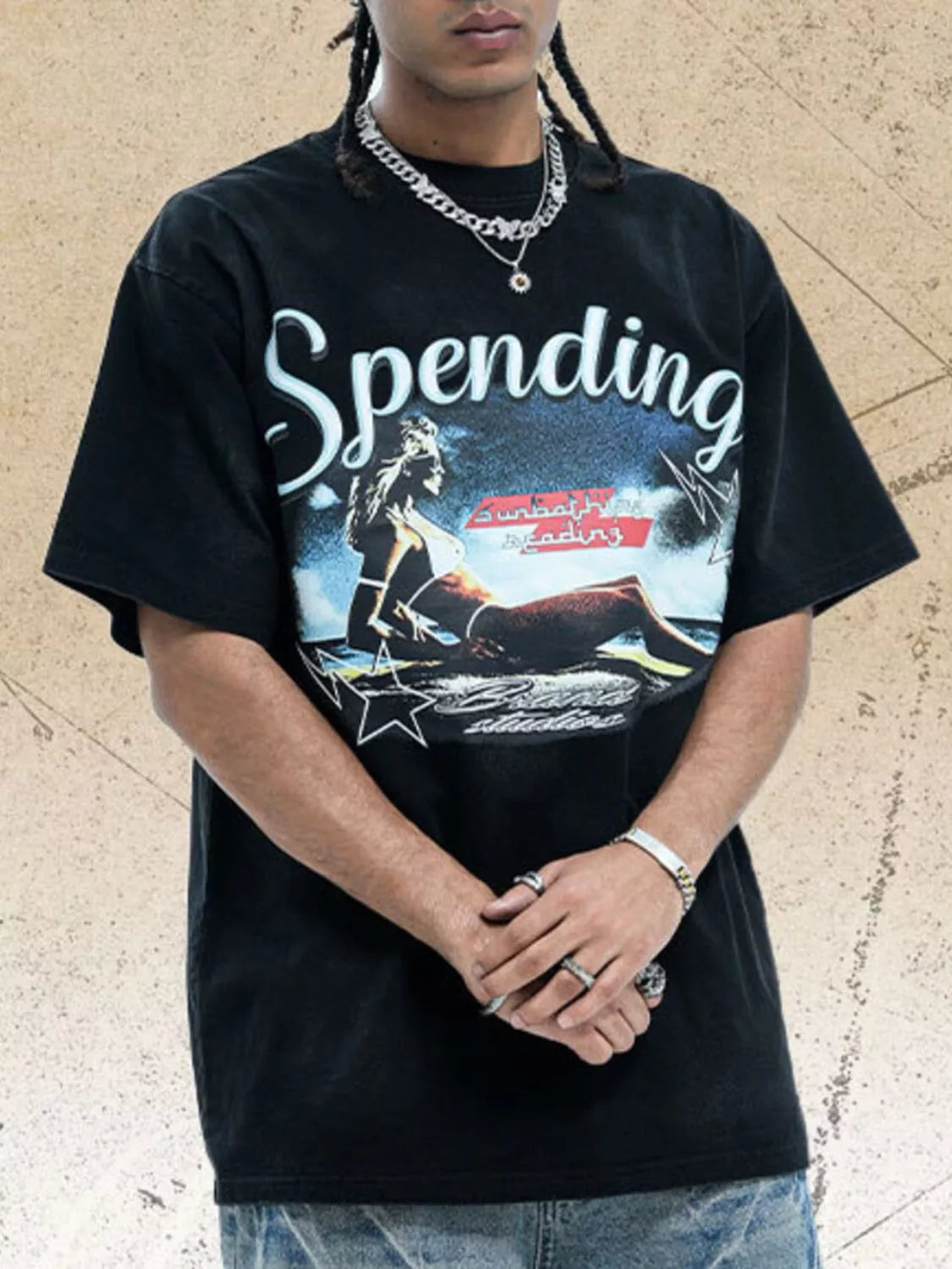 Men's Graphic Round Neck Half Sleeve T-Shirt