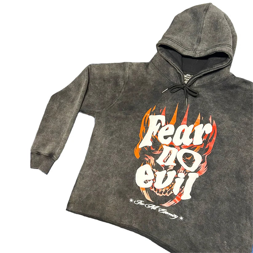 Fear No Evil Cropped Hoodie