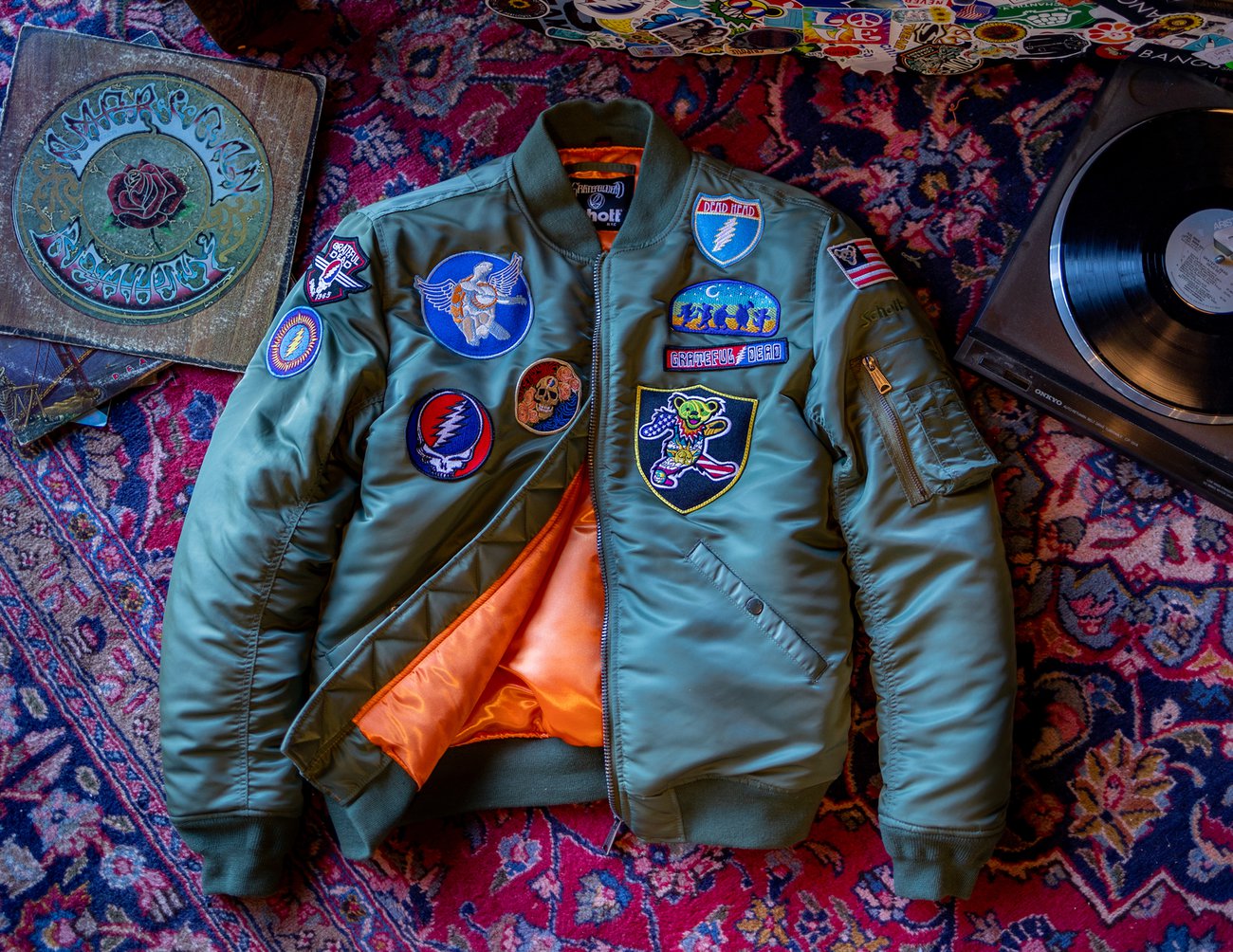 Schott NYC x Grateful Dead MA-1 Nylon Flight Jacket