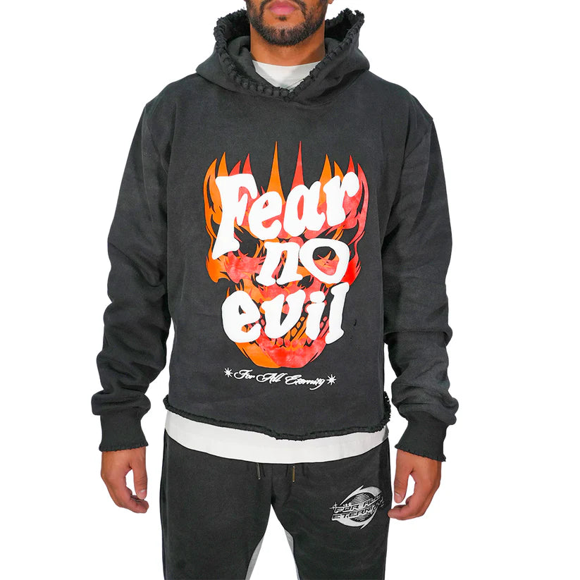 Fear No Evil Cropped Hoodie