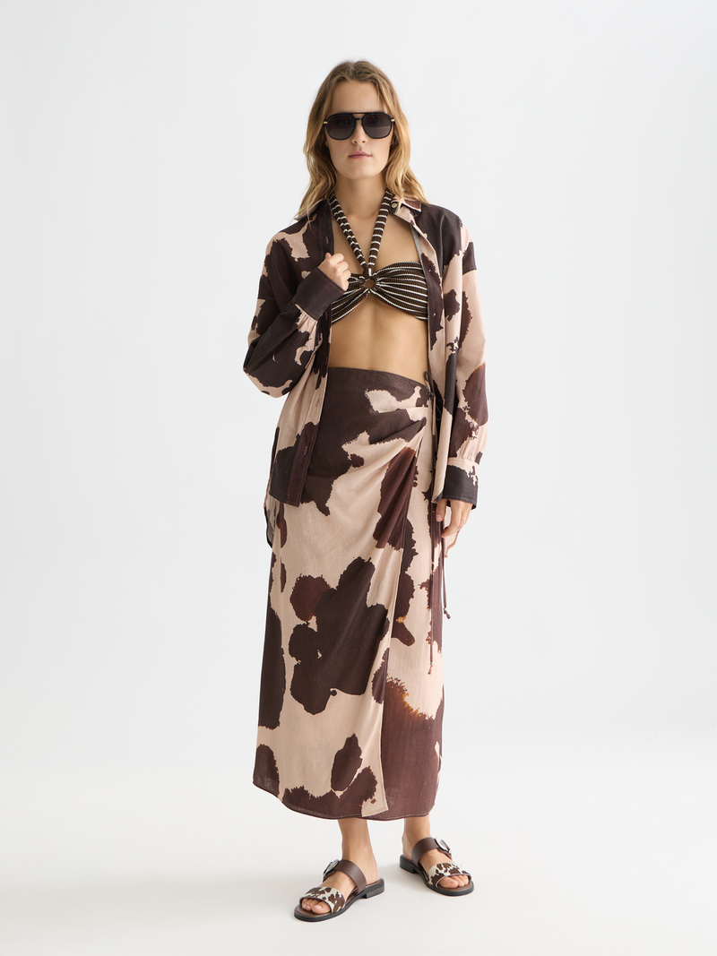 Linen wrap skirt
