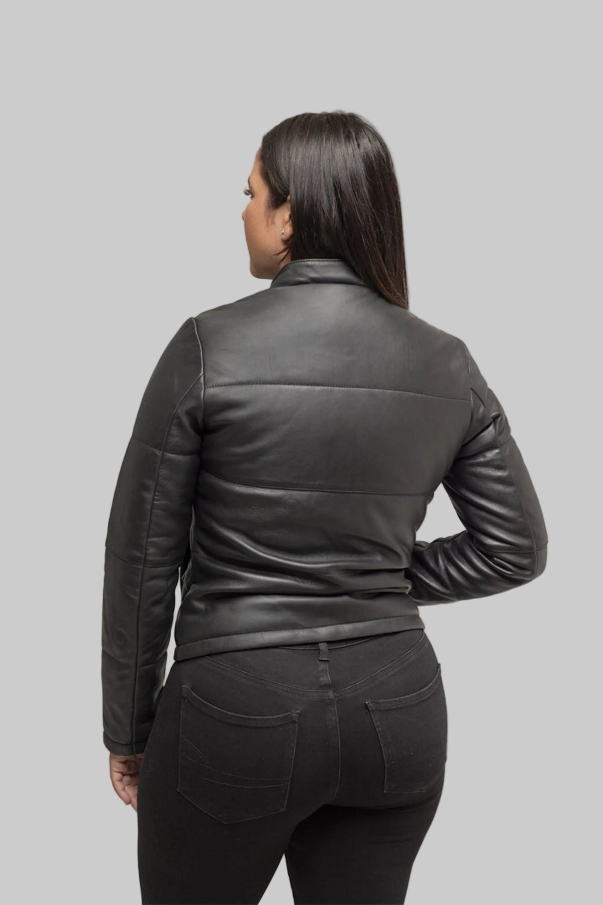 Melysa Women's Leather Puffer Jacket