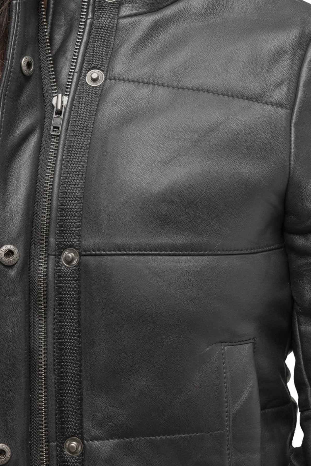Melysa Women's Leather Puffer Jacket