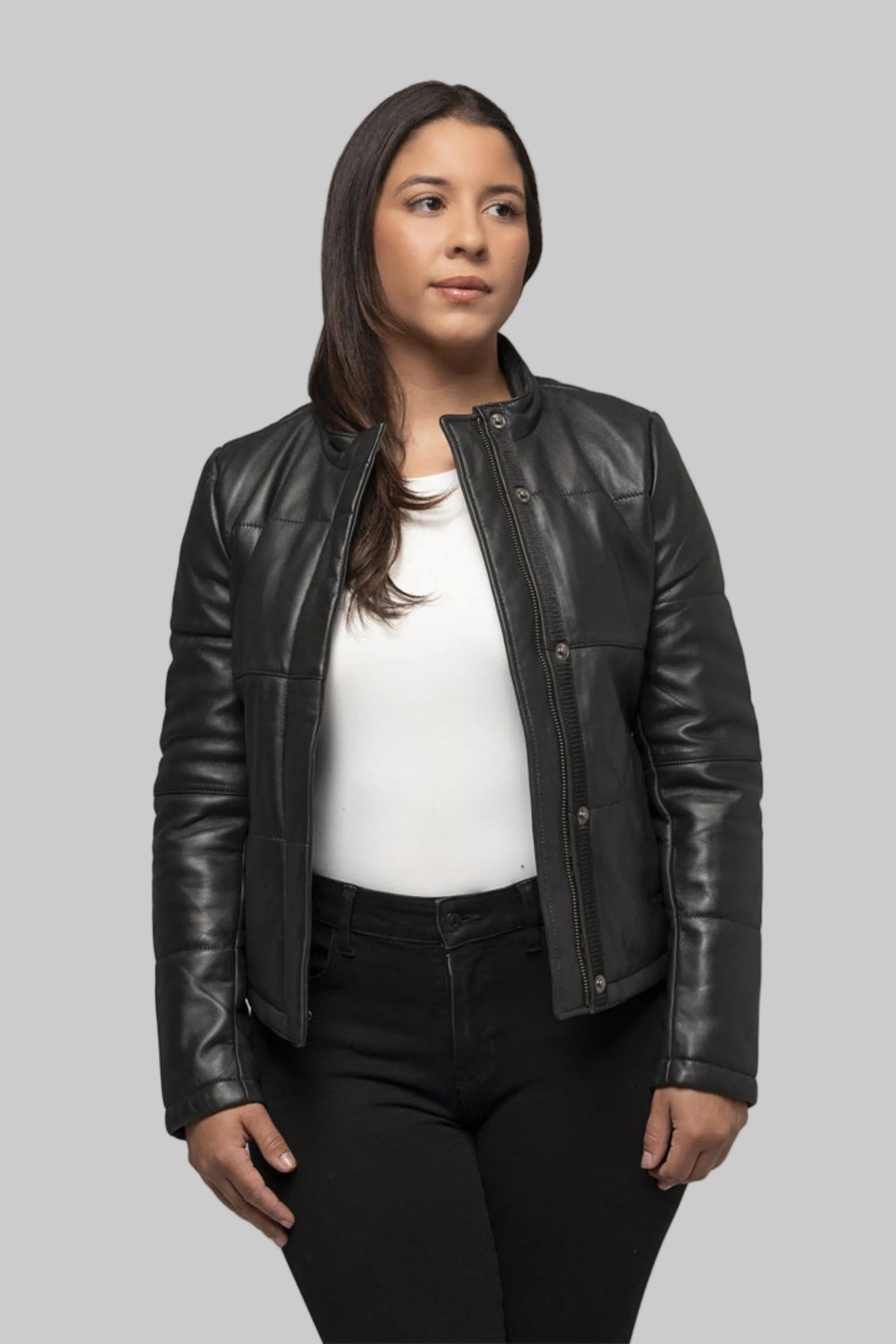 Melysa Women's Leather Puffer Jacket