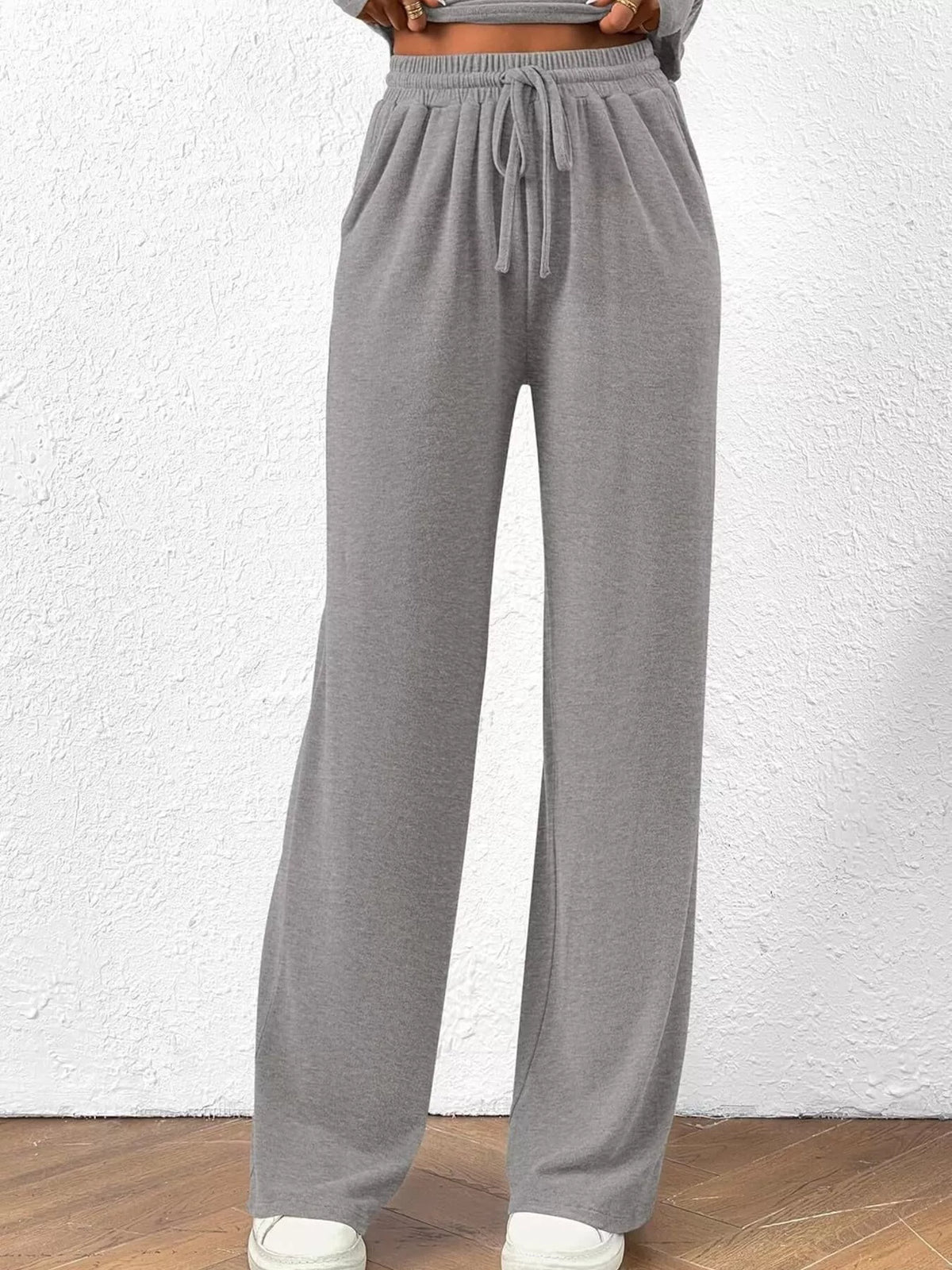 Long Sleeve Top and Wide Leg Pants Set
