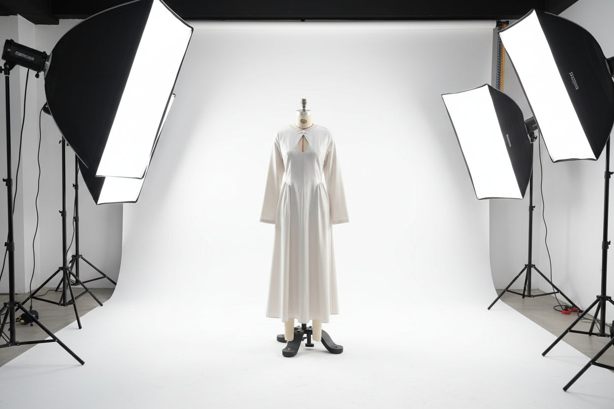 Cutout Front Long Sleeve A-Line Dress