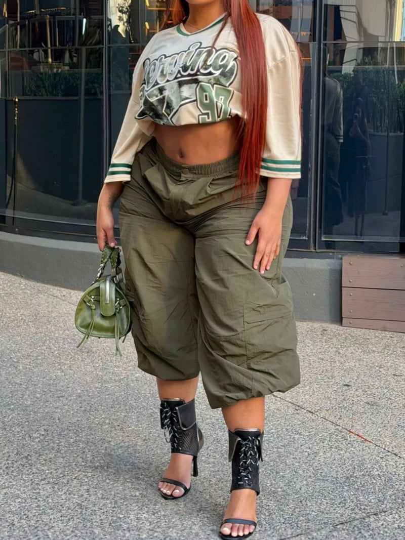 Baggy Cargo Cropped Pants