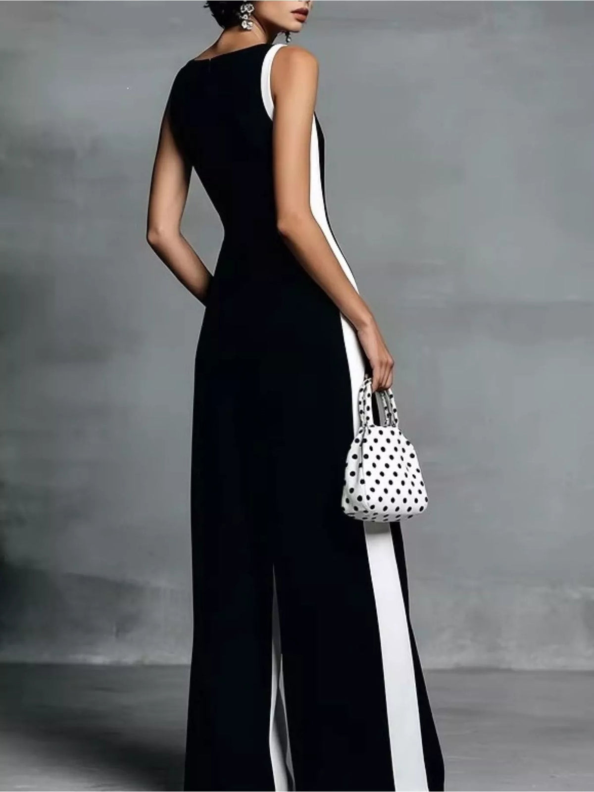 Contrast Trim V-Neck Jumpsuit