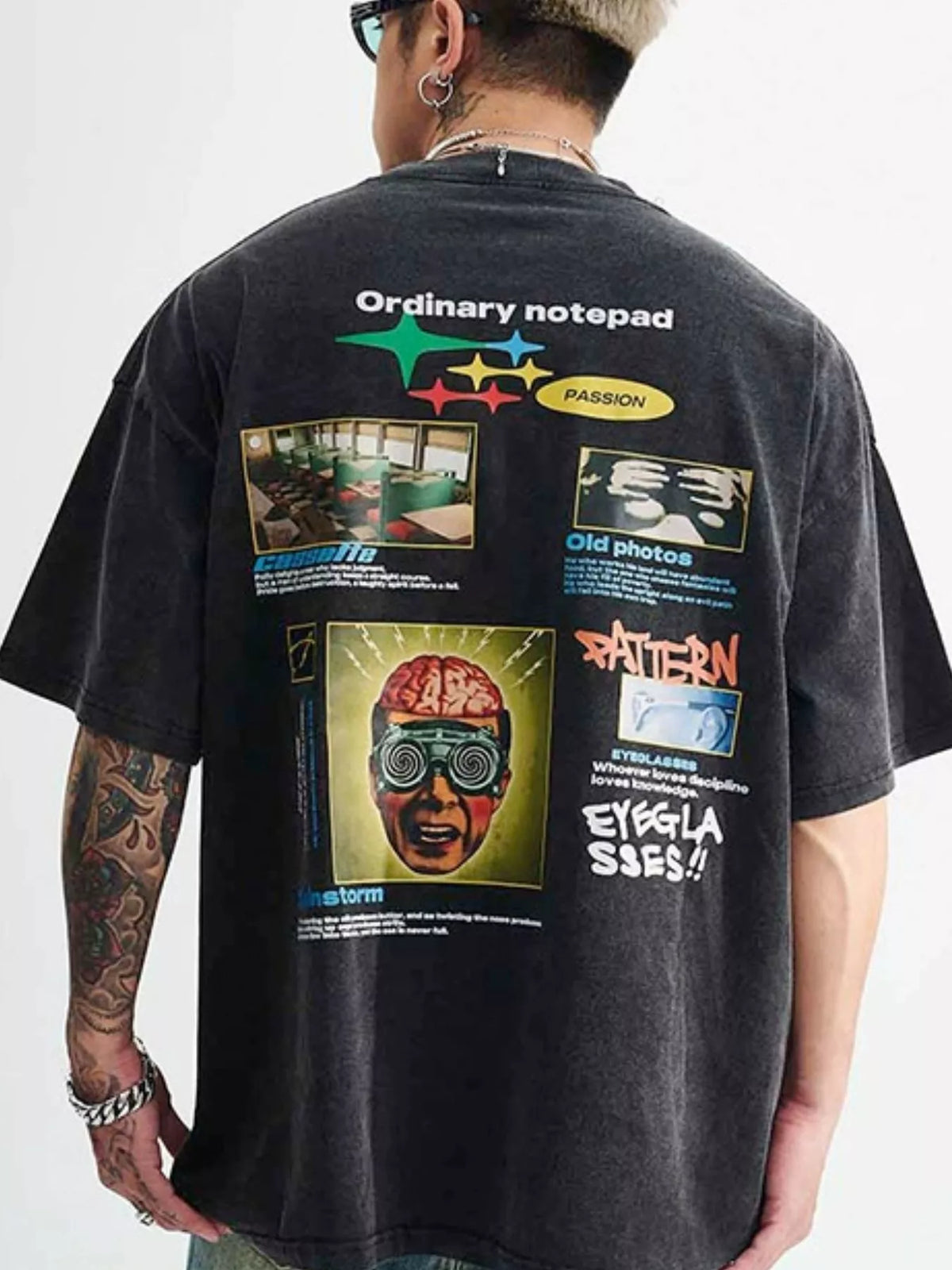 Men's Vintage Graphic Oversized Washed T-Shirt