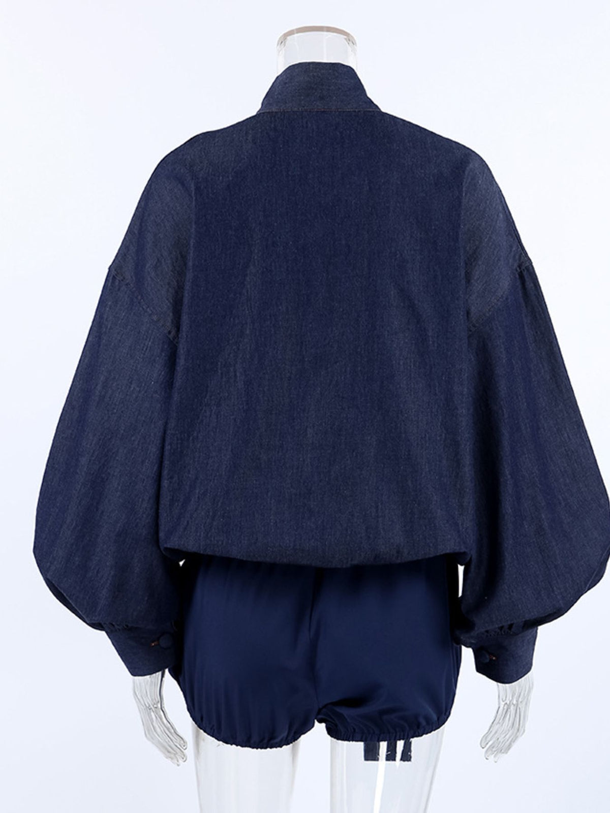 Tie Front Denim Top and Shorts Set