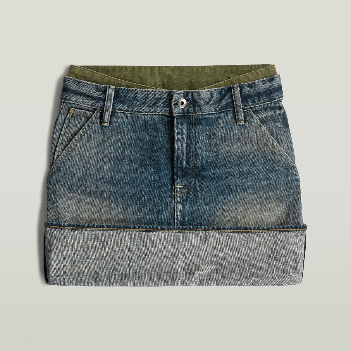 Turn-up Panel Mini Skirt
