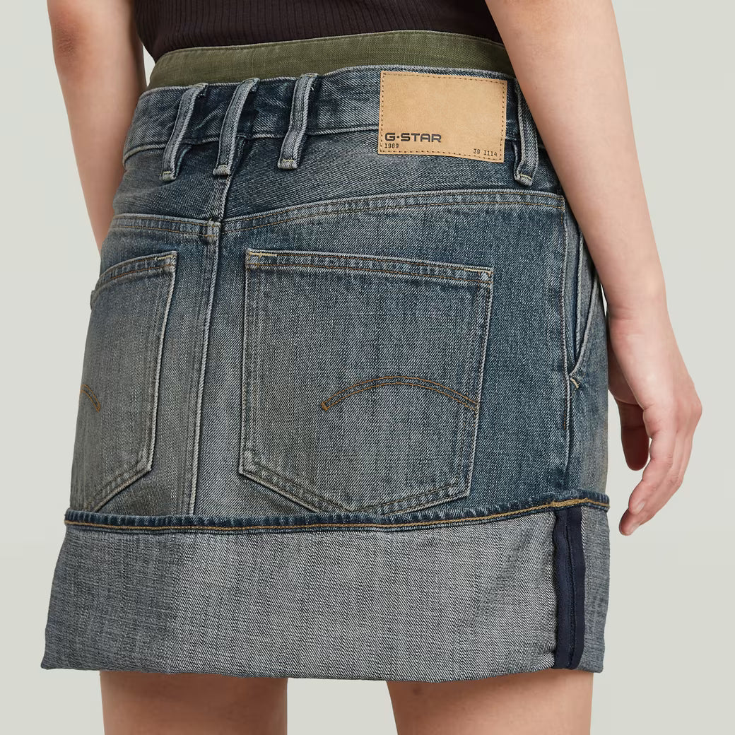 Turn-up Panel Mini Skirt