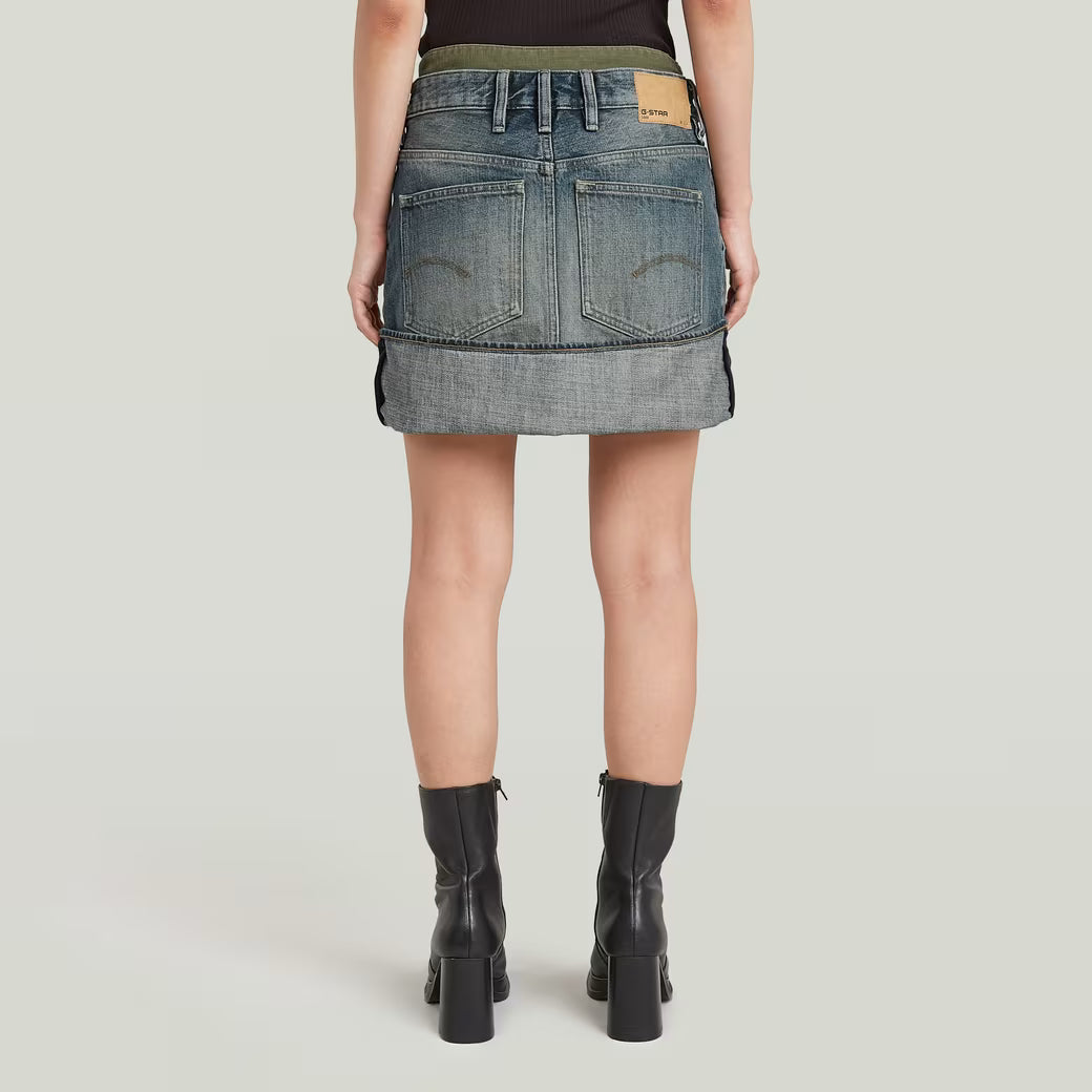 Turn-up Panel Mini Skirt