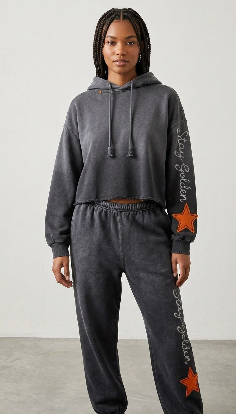 STAY GOLDEN EMBROIDERED JOGGERS