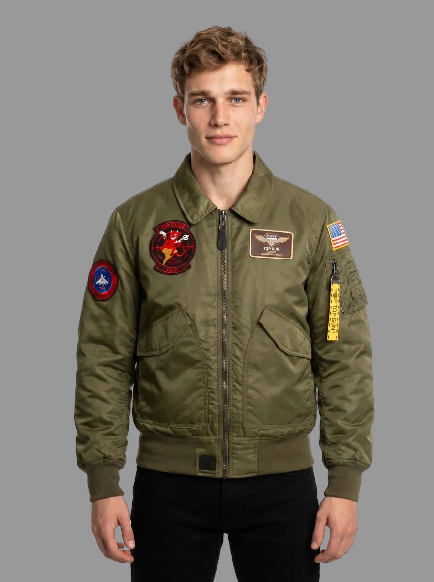 TOP GUN CWU-45 FLIGHT JACKET WITH PATCHES