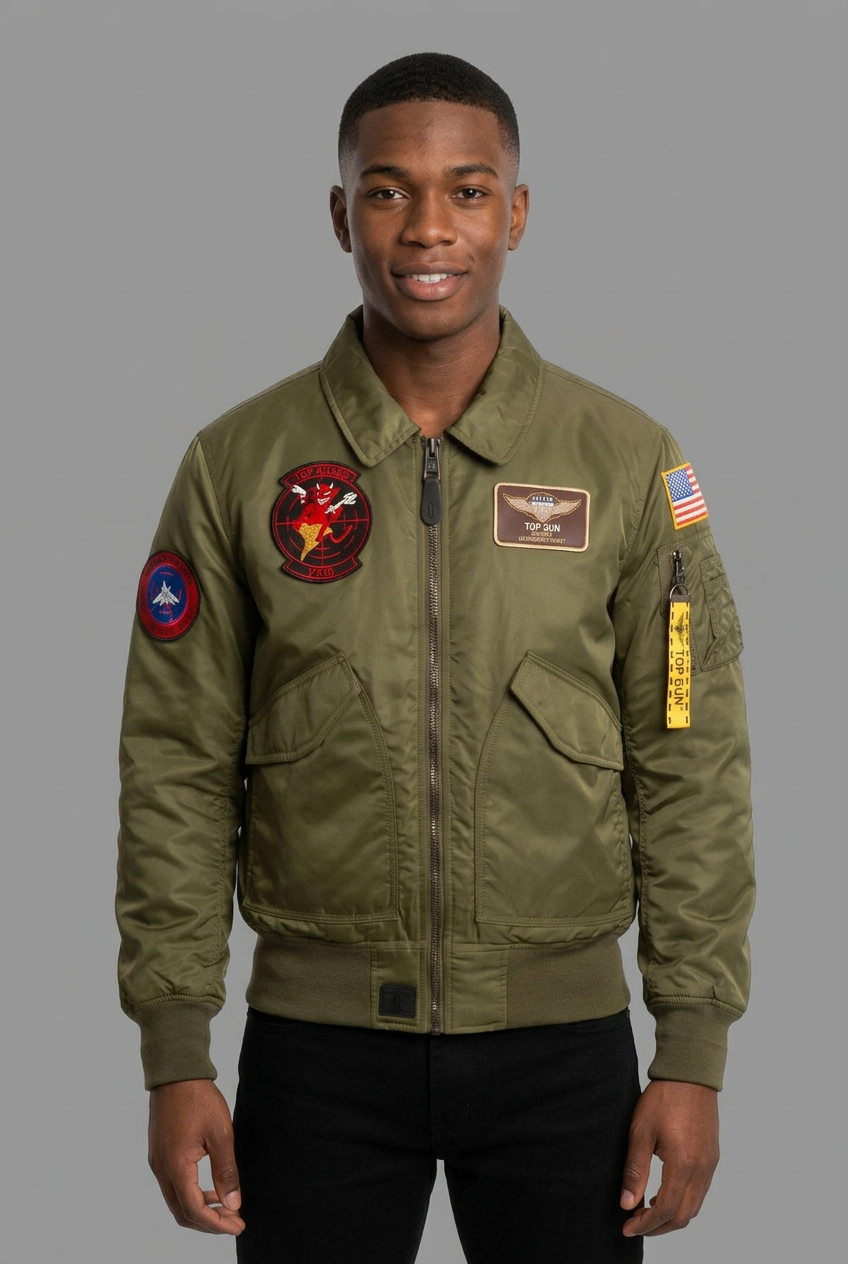 TOP GUN CWU-45 FLIGHT JACKET WITH PATCHES