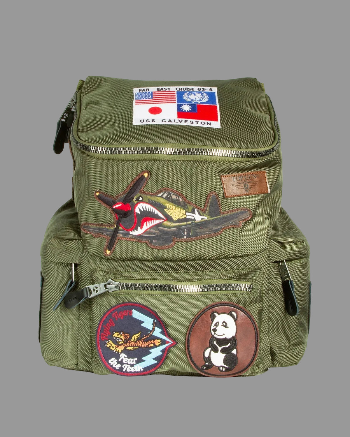 TOP GUN FLYING TIGERS BACKPACK WITH PATCHES