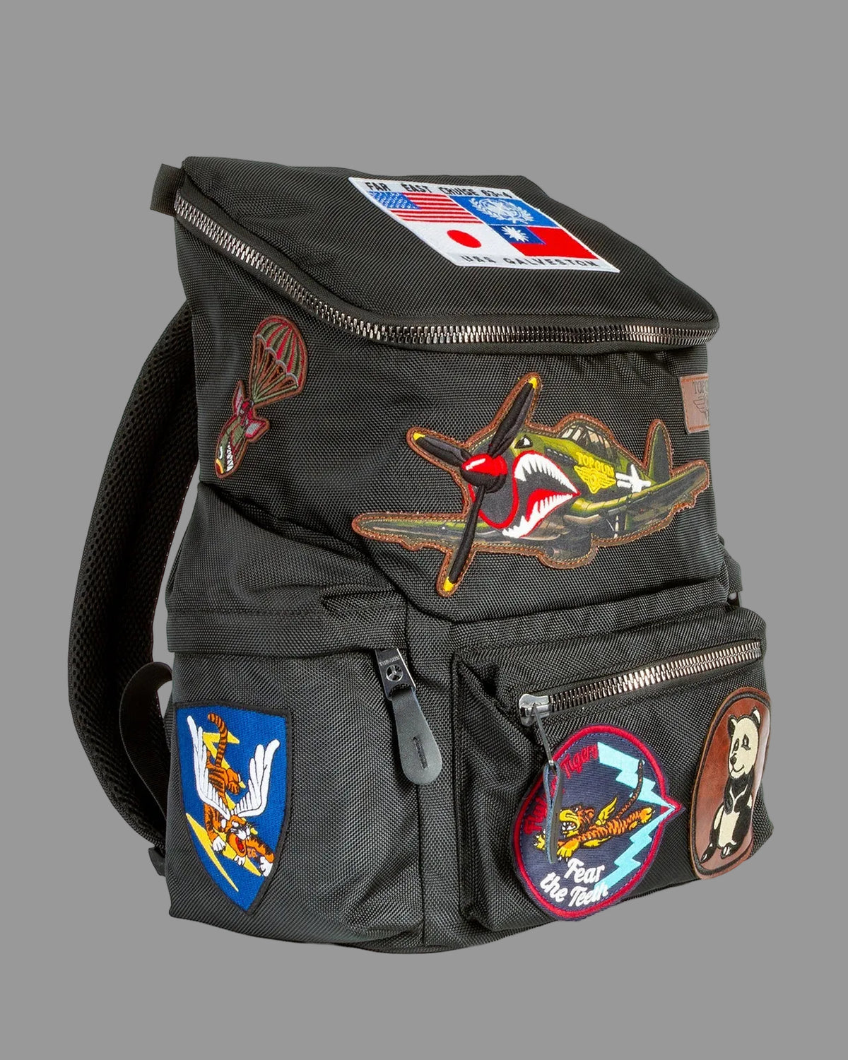 TOP GUN FLYING TIGERS BACKPACK WITH PATCHES