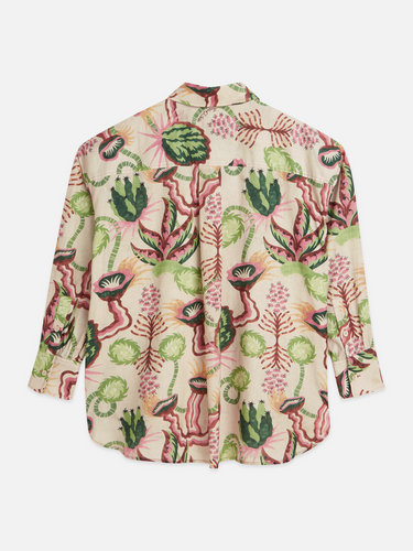 Linen Blend Printed Shirt