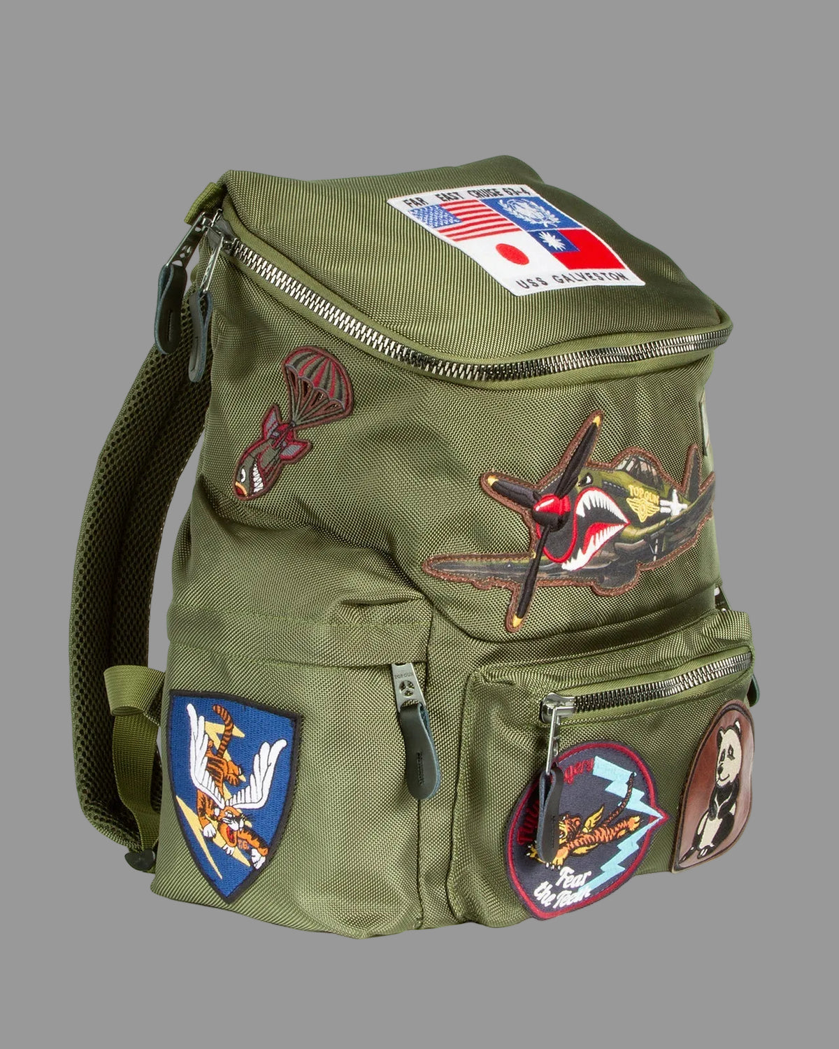 TOP GUN FLYING TIGERS BACKPACK WITH PATCHES