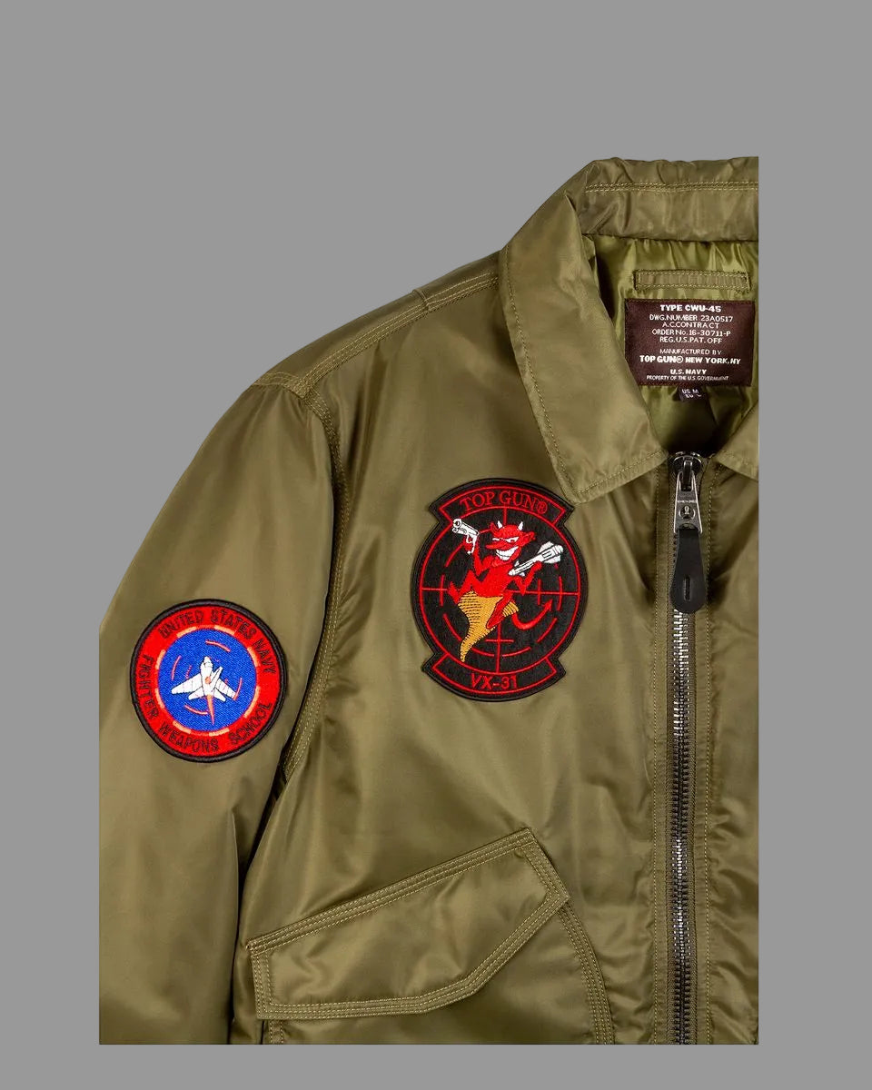 TOP GUN CWU-45 FLIGHT JACKET WITH PATCHES